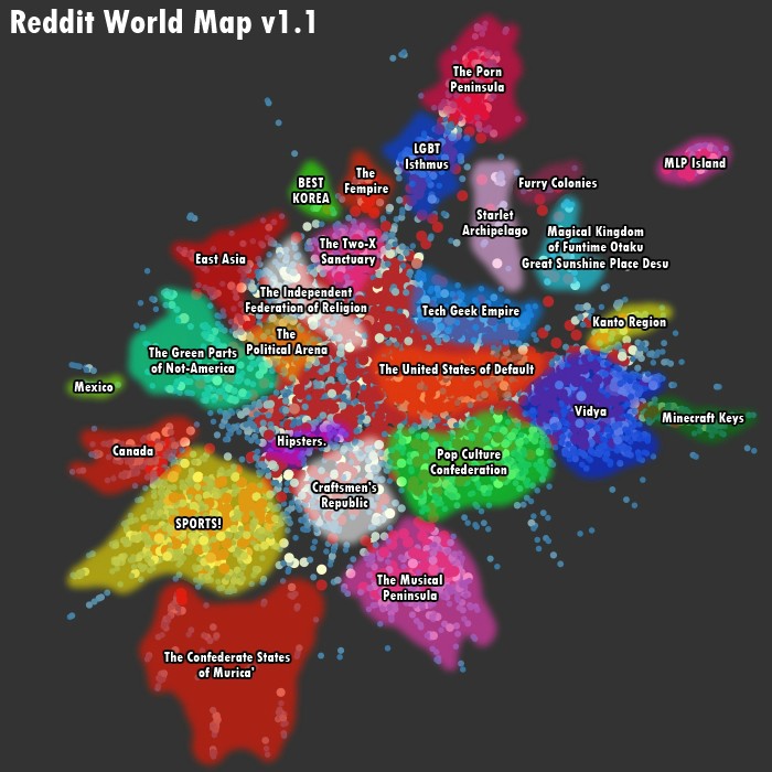 The reddit world map  Dr. Randal S. Olson